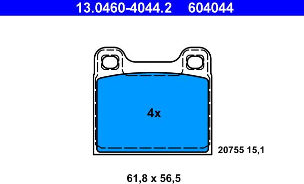 ATE 13.0460-4044.2 - Set placute frana,frana disc aaoparts.ro