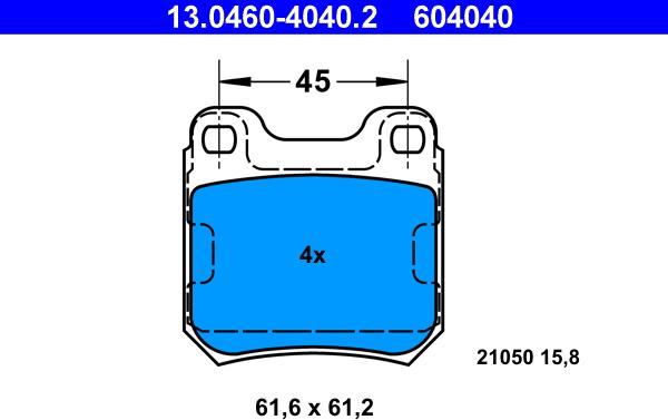 ATE 13.0460-4040.2 - Set placute frana,frana disc aaoparts.ro