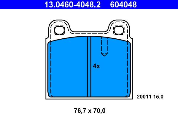 ATE 13.0460-4048.2 - Set placute frana,frana disc aaoparts.ro