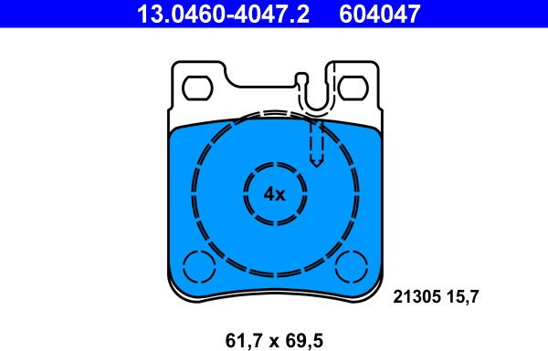 ATE 13.0460-4047.2 - Set placute frana,frana disc aaoparts.ro