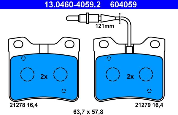 ATE 13.0460-4059.2 - Set placute frana,frana disc aaoparts.ro