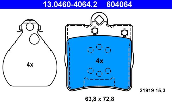 ATE 13.0460-4064.2 - Set placute frana,frana disc aaoparts.ro