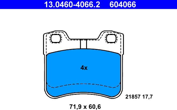 ATE 13.0460-4066.2 - Set placute frana,frana disc aaoparts.ro