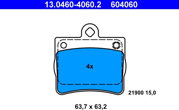 ATE 13.0460-4060.2 - Set placute frana,frana disc aaoparts.ro