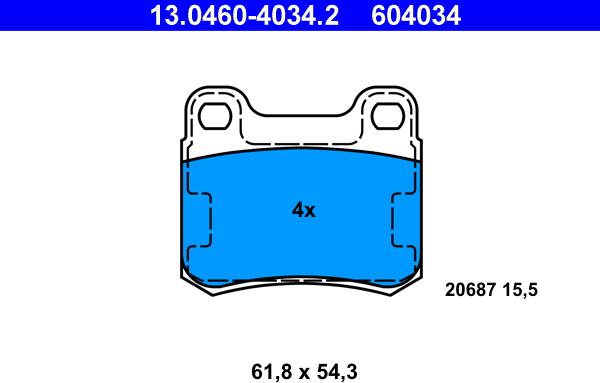 ATE 13.0460-4034.2 - Set placute frana,frana disc aaoparts.ro