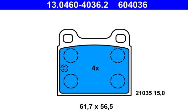 ATE 13.0460-4036.2 - Set placute frana,frana disc aaoparts.ro