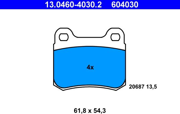 ATE 13.0460-4030.2 - Set placute frana,frana disc aaoparts.ro