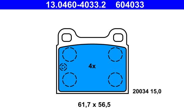 ATE 13.0460-4033.2 - Set placute frana,frana disc aaoparts.ro