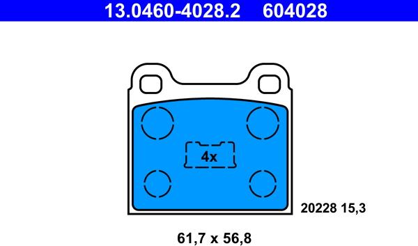 ATE 13.0460-4028.2 - Set placute frana,frana disc aaoparts.ro