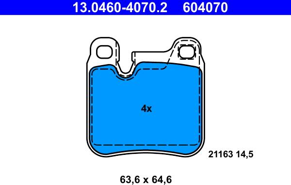 ATE 13.0460-4070.2 - Set placute frana,frana disc aaoparts.ro