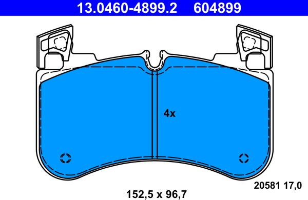 ATE 13.0460-4899.2 - Set placute frana,frana disc aaoparts.ro