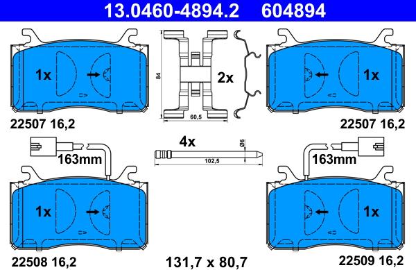 ATE 13.0460-4894.2 - Set placute frana,frana disc aaoparts.ro