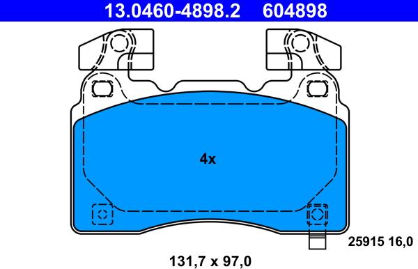 ATE 13.0460-4898.2 - Set placute frana,frana disc aaoparts.ro