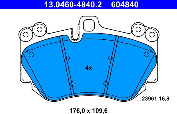 ATE 13.0460-4840.2 - Set placute frana,frana disc aaoparts.ro