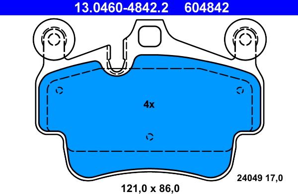 ATE 13.0460-4842.2 - Set placute frana,frana disc aaoparts.ro