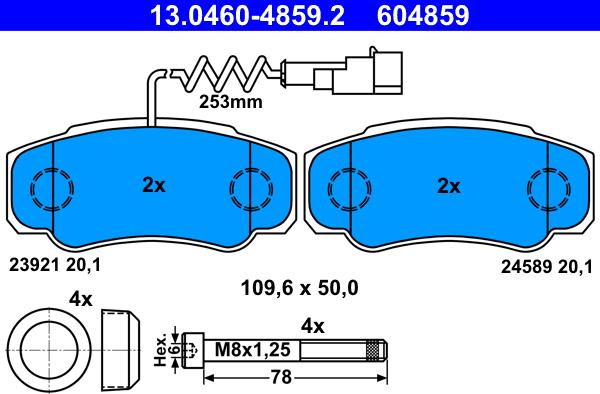 ATE 13.0460-4859.2 - Set placute frana,frana disc aaoparts.ro