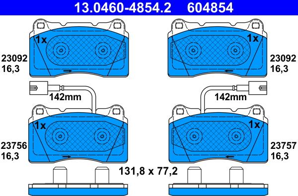 ATE 13.0460-4854.2 - Set placute frana,frana disc aaoparts.ro