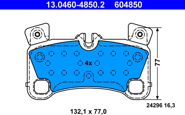 ATE 13.0460-4850.2 - Set placute frana,frana disc aaoparts.ro