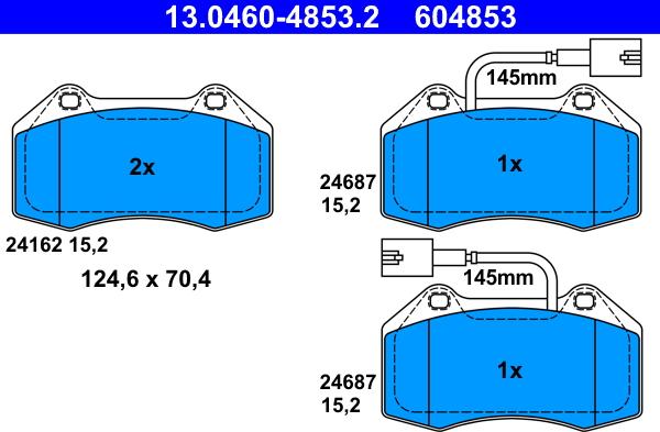 ATE 13.0460-4853.2 - Set placute frana,frana disc aaoparts.ro