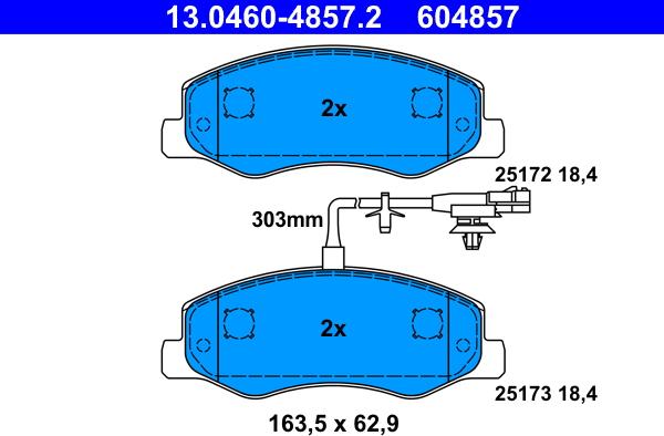 ATE 13.0460-4857.2 - Set placute frana,frana disc aaoparts.ro