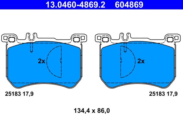 ATE 13.0460-4869.2 - Set placute frana,frana disc aaoparts.ro