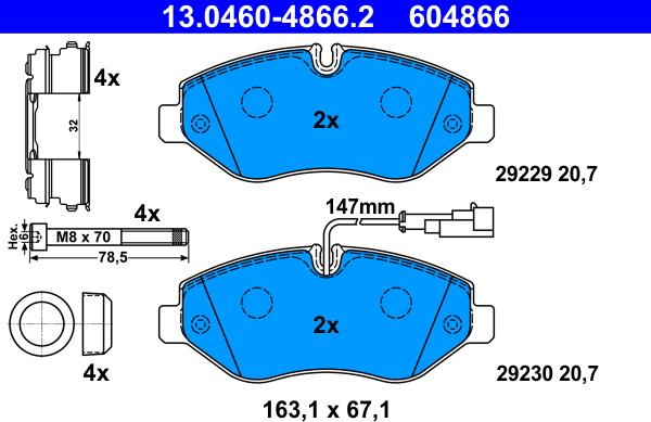 ATE 13.0460-4866.2 - Set placute frana,frana disc aaoparts.ro