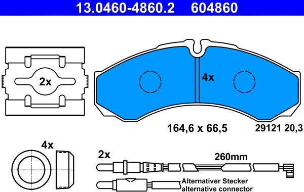 ATE 13.0460-4860.2 - Set placute frana,frana disc aaoparts.ro