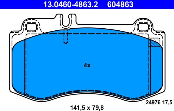 ATE 13.0460-4863.2 - Set placute frana,frana disc aaoparts.ro