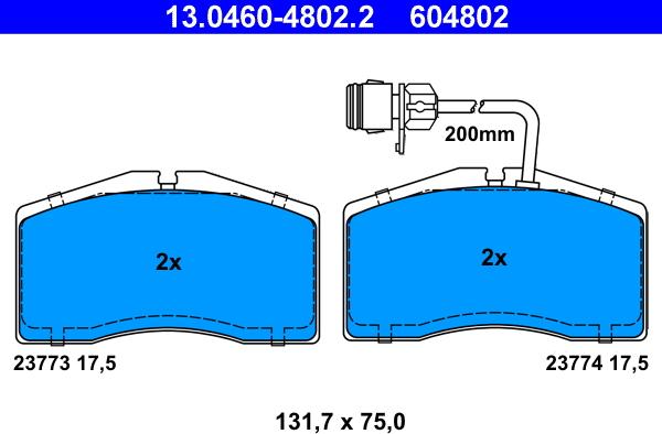 ATE 13.0460-4802.2 - Set placute frana,frana disc aaoparts.ro