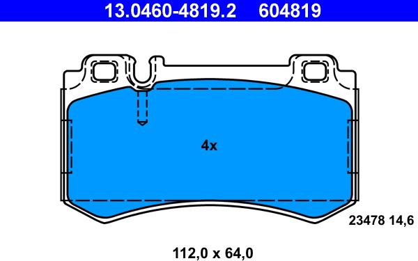 ATE 13.0460-4819.2 - Set placute frana,frana disc aaoparts.ro