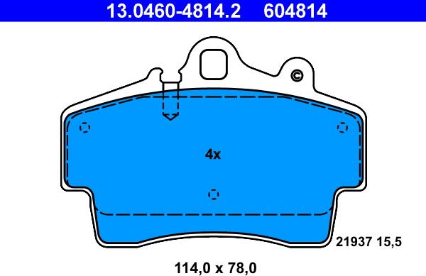 ATE 13.0460-4814.2 - Set placute frana,frana disc aaoparts.ro