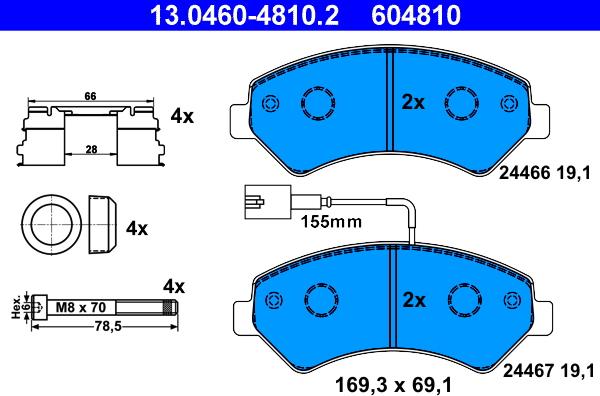 ATE 13.0460-4810.2 - Set placute frana,frana disc aaoparts.ro