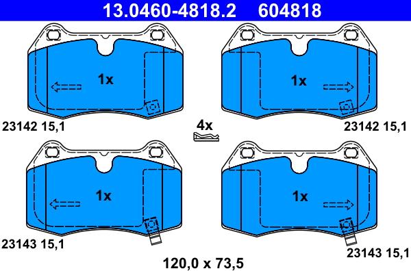 ATE 13.0460-4818.2 - Set placute frana,frana disc aaoparts.ro