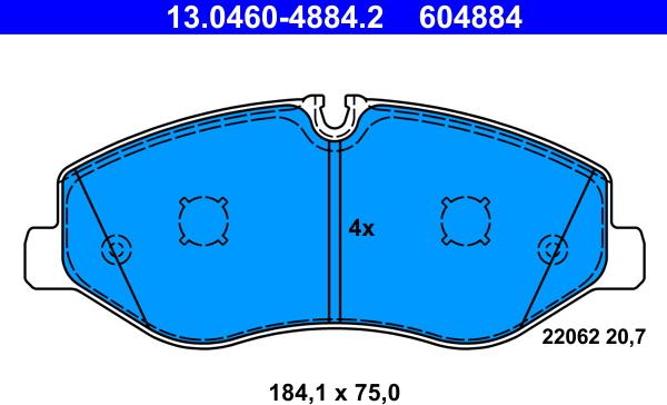 ATE 13.0460-4884.2 - Set placute frana,frana disc aaoparts.ro