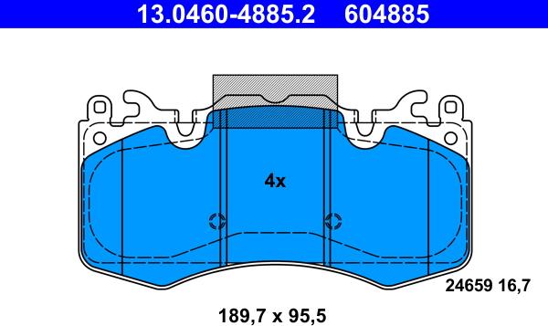 ATE 13.0460-4885.2 - Set placute frana,frana disc aaoparts.ro