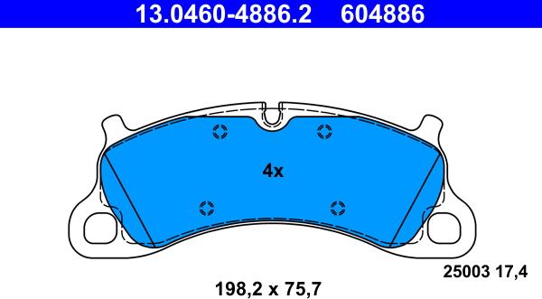 ATE 13.0460-4886.2 - Set placute frana,frana disc aaoparts.ro