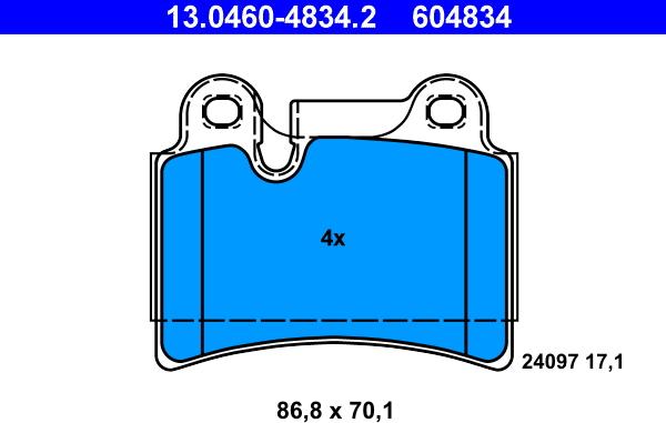 ATE 13.0460-4834.2 - Set placute frana,frana disc aaoparts.ro