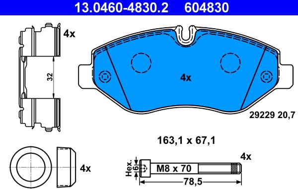 ATE 13.0460-4830.2 - Set placute frana,frana disc aaoparts.ro