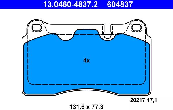 ATE 13.0460-4837.2 - Set placute frana,frana disc aaoparts.ro