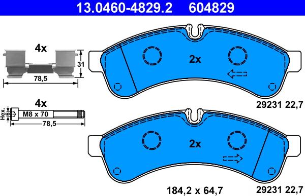 ATE 13.0460-4829.2 - Set placute frana,frana disc aaoparts.ro