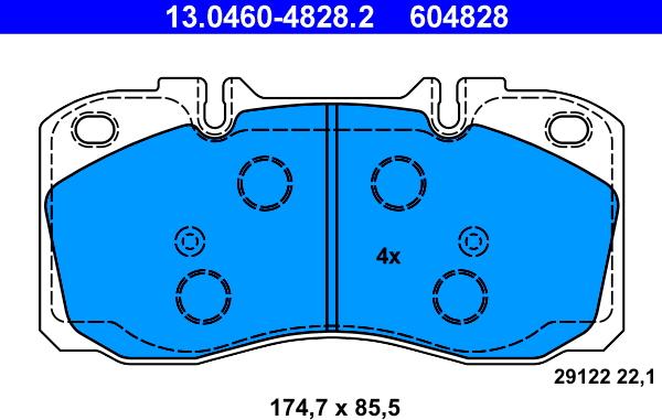 ATE 13.0460-4828.2 - Set placute frana,frana disc aaoparts.ro