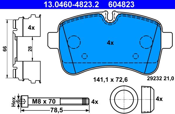 ATE 13.0460-4823.2 - Set placute frana,frana disc aaoparts.ro