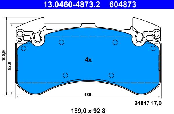 ATE 13.0460-4873.2 - Set placute frana,frana disc aaoparts.ro