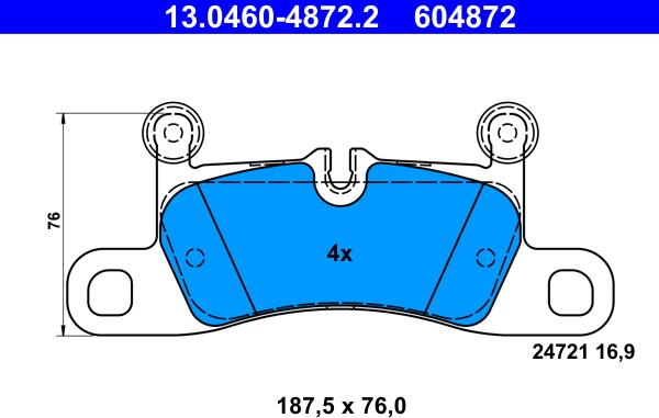 ATE 13.0460-4872.2 - Set placute frana,frana disc aaoparts.ro