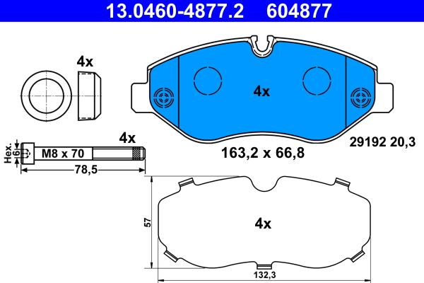 ATE 13.0460-4877.2 - Set placute frana,frana disc aaoparts.ro