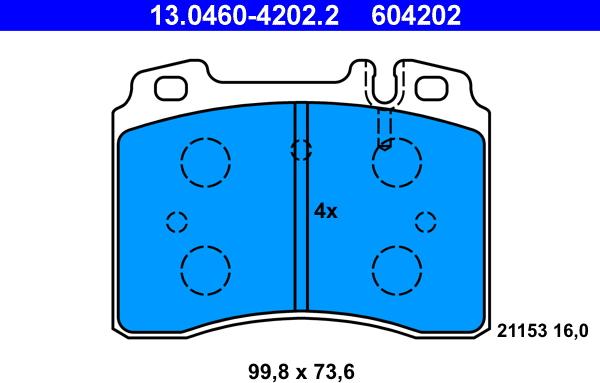 ATE 13.0460-4202.2 - Set placute frana,frana disc aaoparts.ro