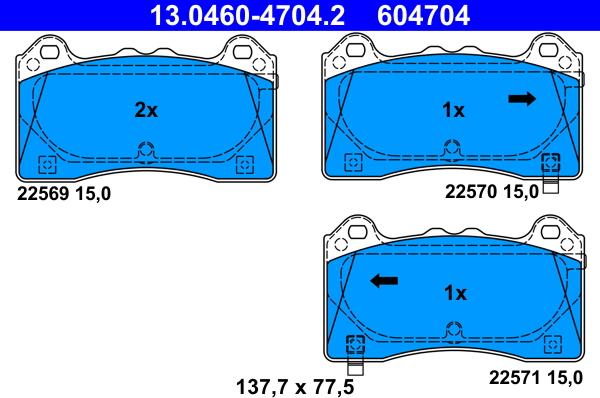 ATE 13.0460-4704.2 - Set placute frana,frana disc aaoparts.ro