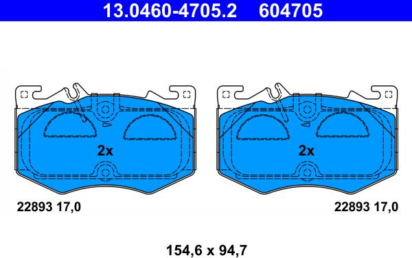 ATE 13.0460-4705.2 - Set placute frana,frana disc aaoparts.ro