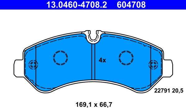 ATE 13.0460-4708.2 - Set placute frana,frana disc aaoparts.ro