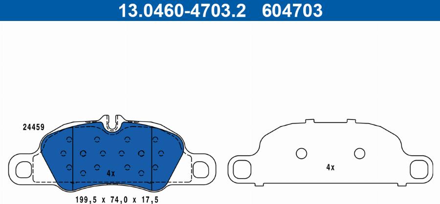 ATE 13.0460-4703.2 - Set placute frana,frana disc aaoparts.ro